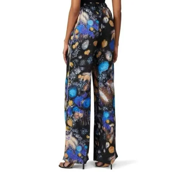 Peter Pilotto Fireworks Abstract‎ Printed Straight Leg Silky Pants w/ Pockets, 6